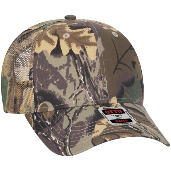 Camo 6 Panel Low Profile Trucker Cap