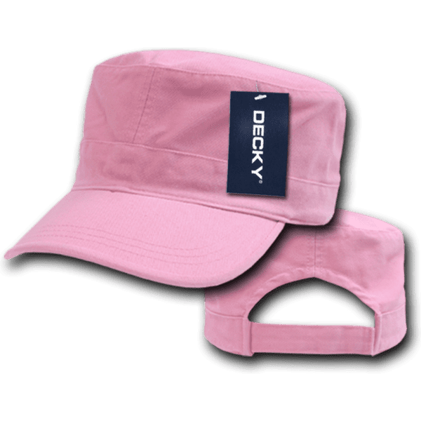 A washed pink G.I. cap with a curved brim and a branded tag.
