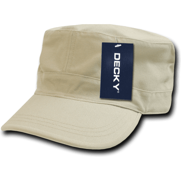 A washed cream-coloured G.I. cap with a tag displaying the brand logo.