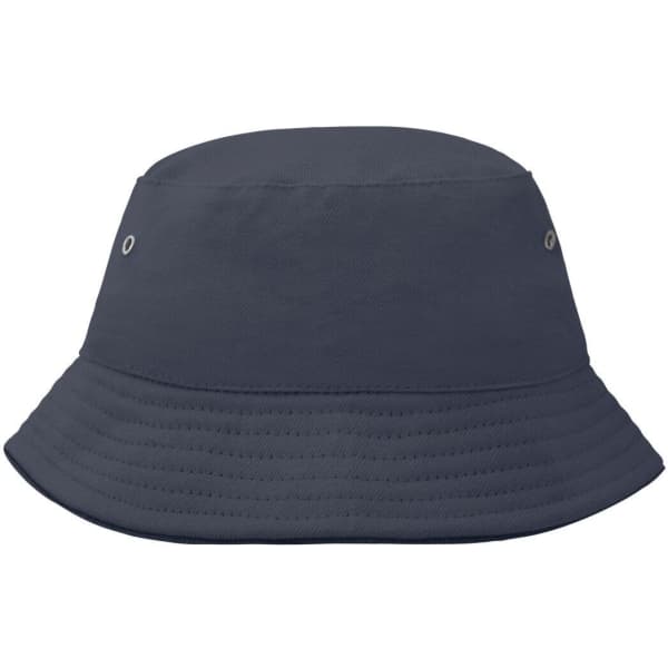 A Kids Fisherman Piping Hat in navy, featuring a wide brim and eyelet details for ventilation.
