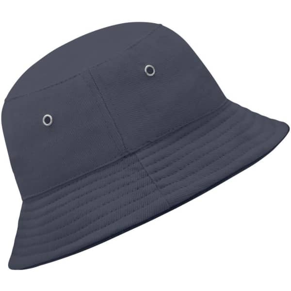 A navy blue kids' fisherman piping hat with eyelets for ventilation. Features a wide, flexible brim.