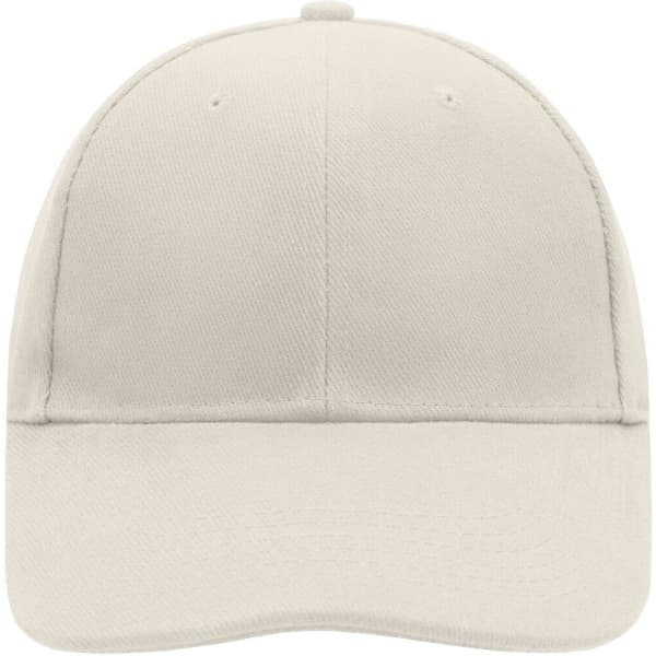 A 6-panel cap in a neutral beige colour with a smooth fabric finish and no visible embellishments.