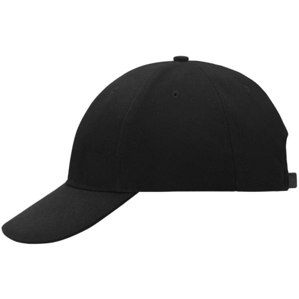 A low-profile black cap featuring a curved brim and a logo on the side. Ideal for casual wear.
