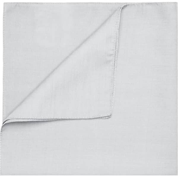 A light grey bandana with a folded corner, featuring a simple and smooth fabric texture.