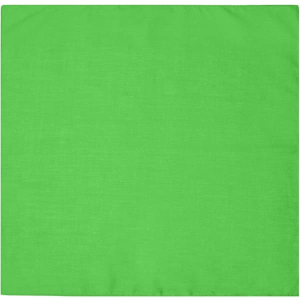 A vibrant green bandana with a plain design and no visible logos or text.