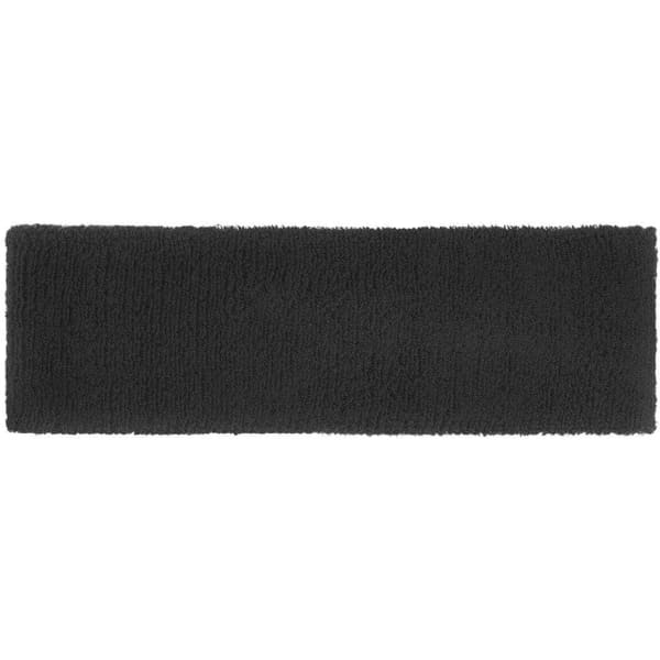A black Terry Headband with a textured, soft fabric. Ideal for headwear, featuring a simple design.