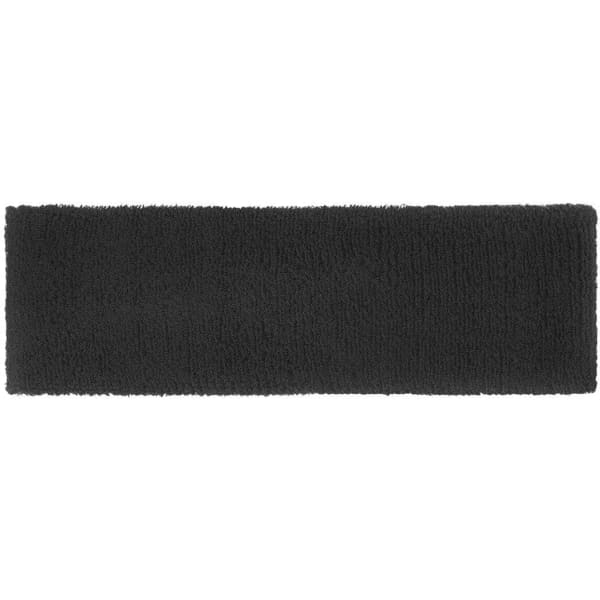 A Terry Headband in black, featuring a soft texture and a simple, rectangular design. It has a logo.