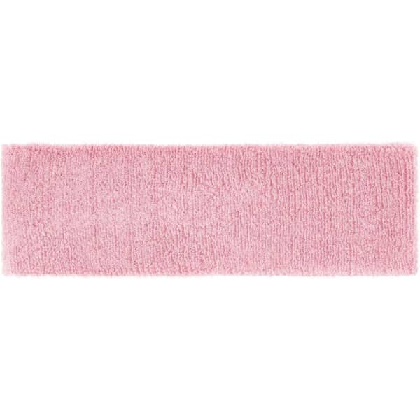 A pink Terry Headband displayed flat, featuring a textured surface and subtle branding.