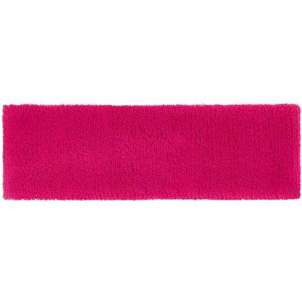 A pink Terry headband featuring a soft, textured fabric and a simple rectangular shape.