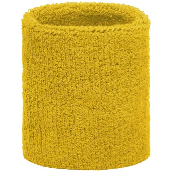 A yellow Terry Wristband with a textured, plush surface, suitable for headwear or accessories.