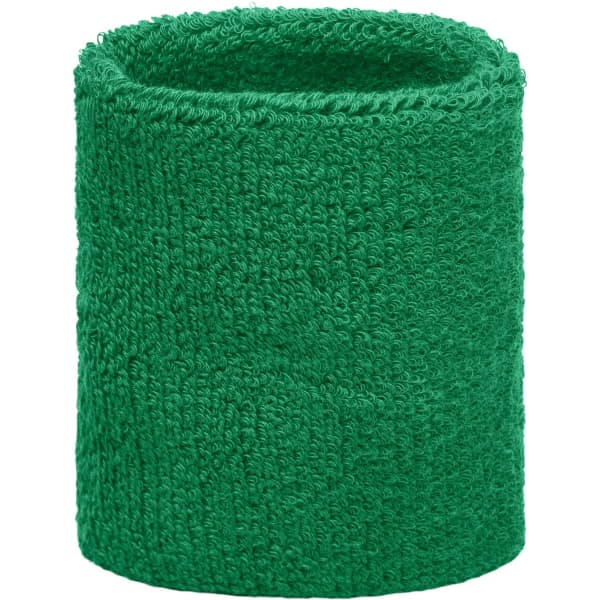 A green Terry Wristband with a textured surface, designed as headwear. It features a simple design without text or branding.