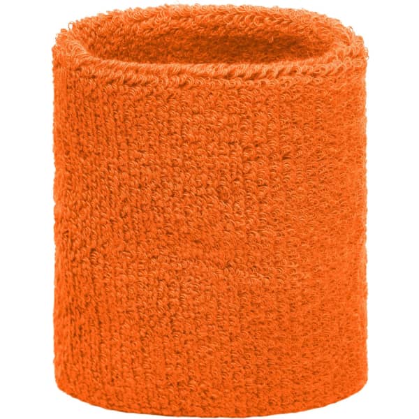 An orange Terry Wristband with a textured, soft fabric design. It has a simple, unbranded appearance.