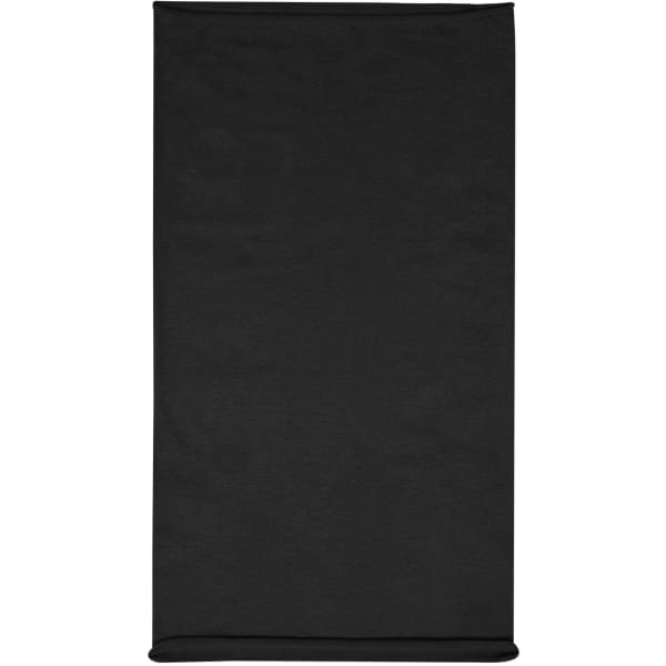 A black headband made of cotton, featuring a logo. It is designed for headwear use.
