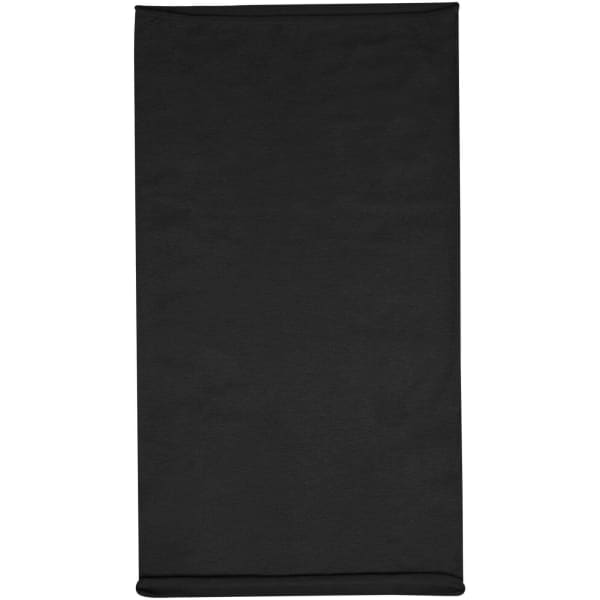 A black headband made of cotton, featuring a logo. Suitable for various headwear styles.