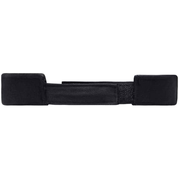 A black Sandwich Sunvisor featuring a simple rectangular design and a textured strap for secure attachment.