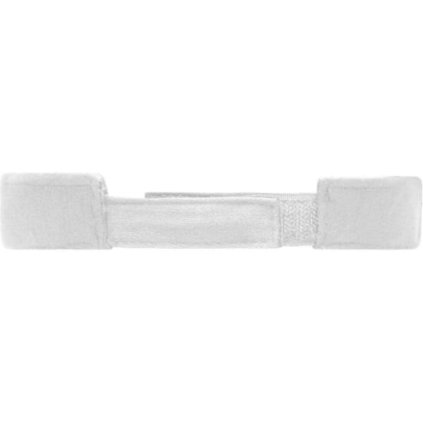 A white Sandwich Sunvisor with velcro adjustments on either end. It has a simple design with a smooth texture.
