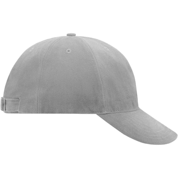 A grey 6 Panel Softlining Raver Cap with a curved peak and an adjustable strap at the back.