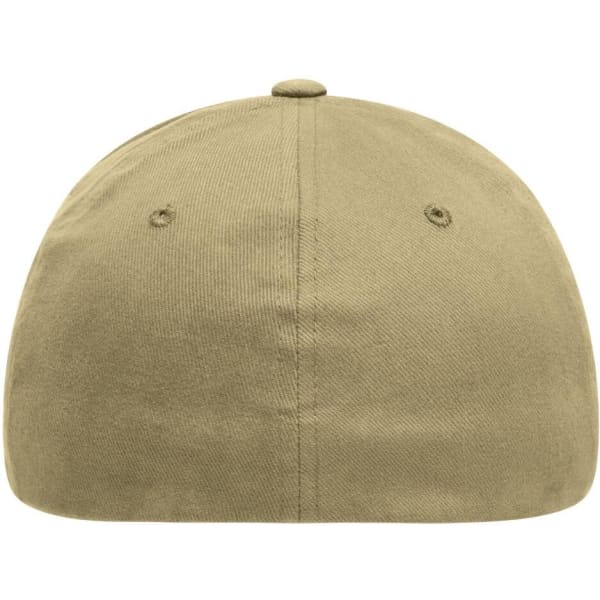 A khaki Original Flexfit® cap with a rounded shape and a small button on top, featuring ventilation holes.