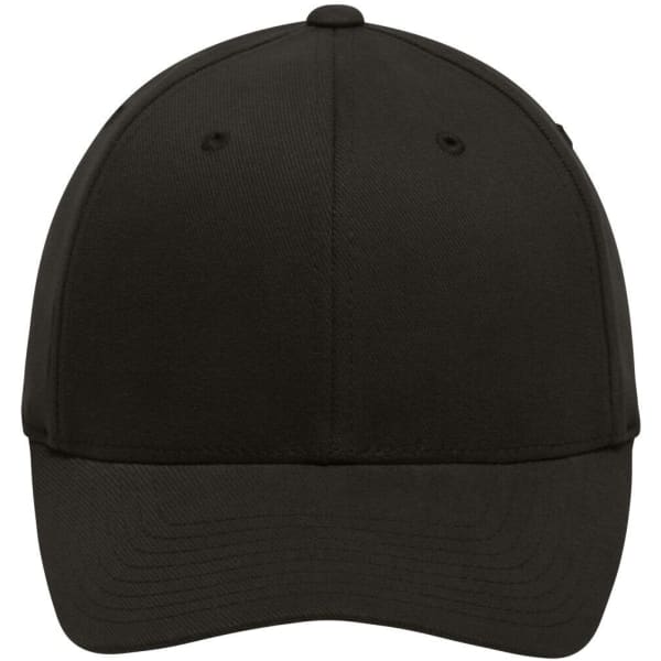 A black Original Flexfit® cap with a structured design and an adjustable fit. It features a logo on the side.