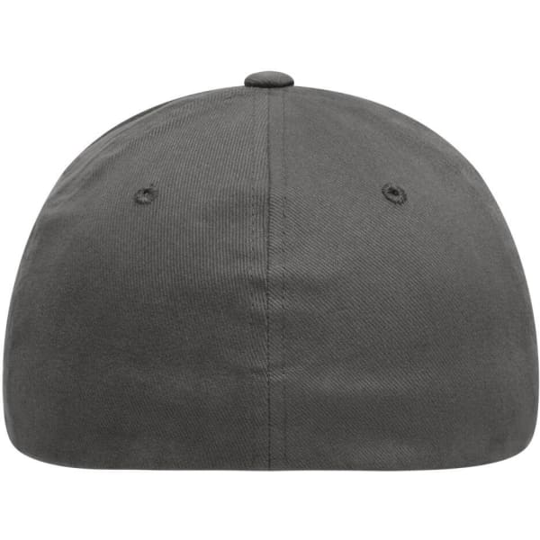 A grey Original Flexfit® Cap with a rounded crown and a button on top, featuring ventilation holes.