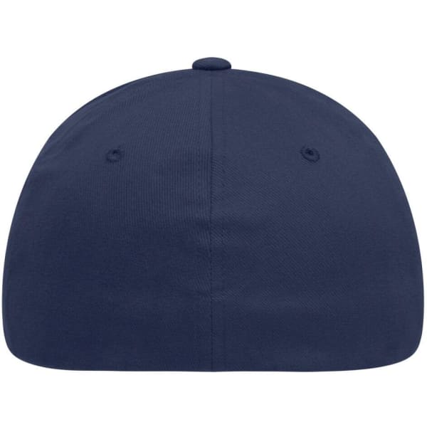 A navy blue Original Flexfit® cap featuring a solid design and a curved brim, with a logo on the side.