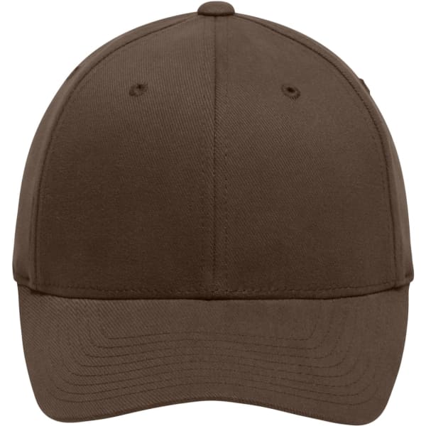 A brown Original Flexfit® cap with a structured design and a branding logo on the side.