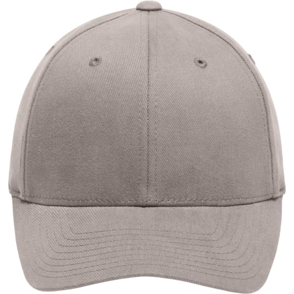 A grey Original Flexfit® cap with a curved brim and a smooth fabric surface. It features a logo on the side.