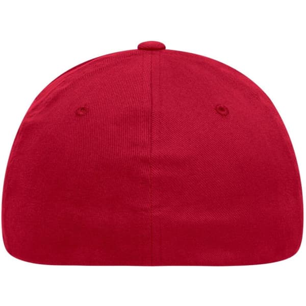 A red Original Flexfit® Cap featuring a structured back with no visible branding or logos.