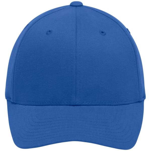 A blue Original Flexfit® cap with a curved visor and a plain design, featuring a logo.