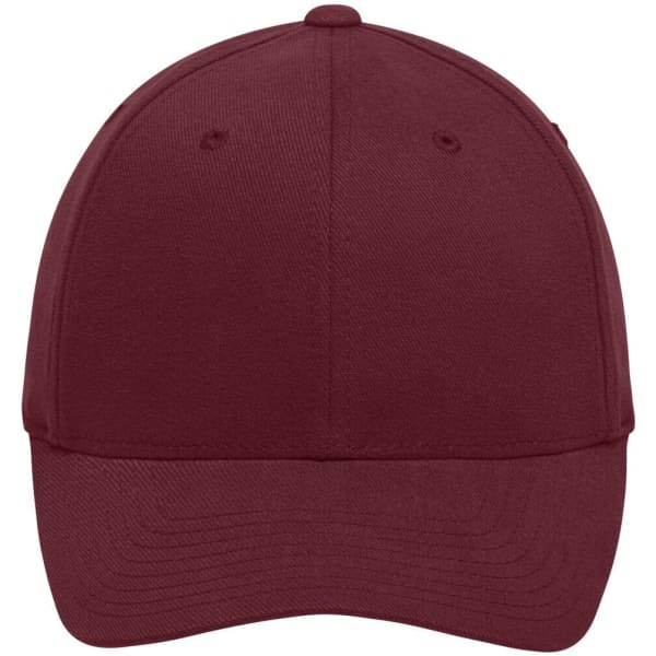 A maroon Original Flexfit® Cap featuring a solid design and a branded logo.