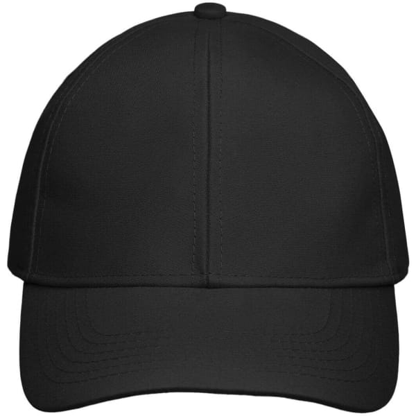 A black 6-panel function cap with a structured design and a logo on the front.