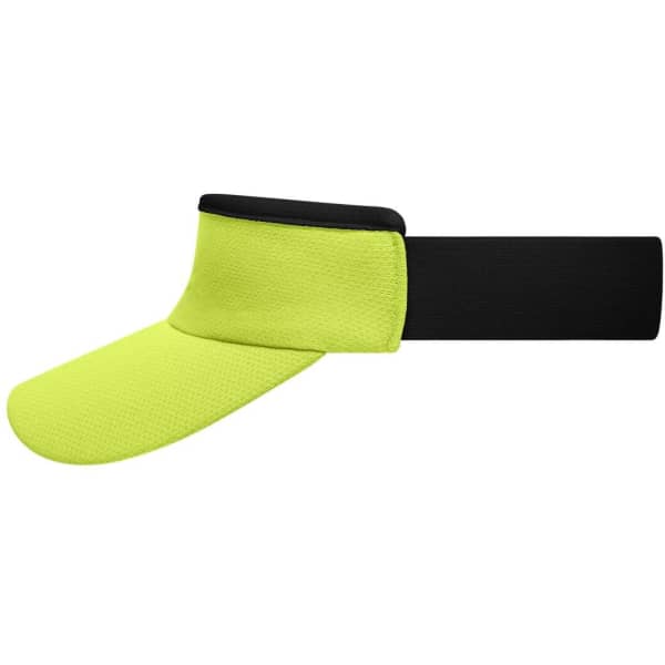 A yellow sport sunvisor with a black band. The visor features a wide brim for sun protection.