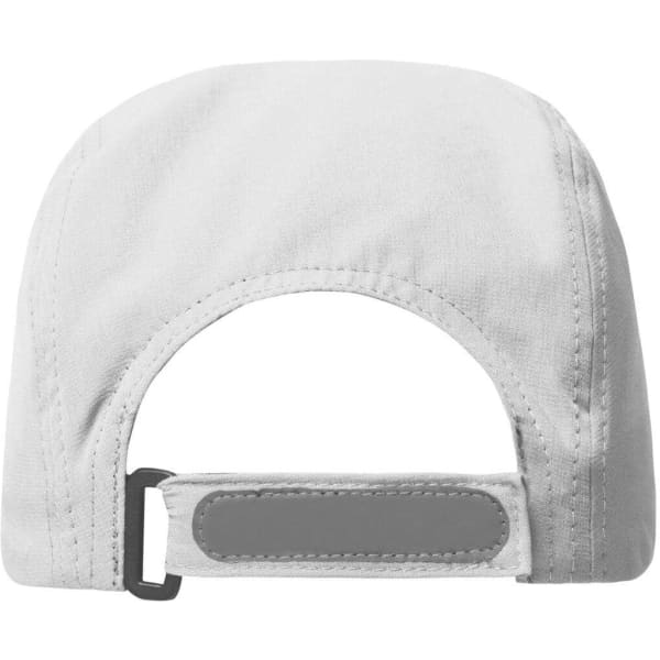A white 3 Panel Cap featuring a rear adjustable strap and a patch area for branding or logos.