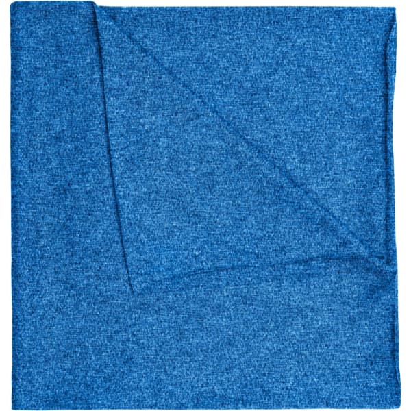 A blue bandanna made from Economic X-Tube Polyester, featuring a textured design and a corner folded over.
