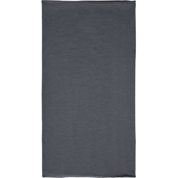 A grey Economic X-Tube Polyester bandanna with a simple design and a logo.