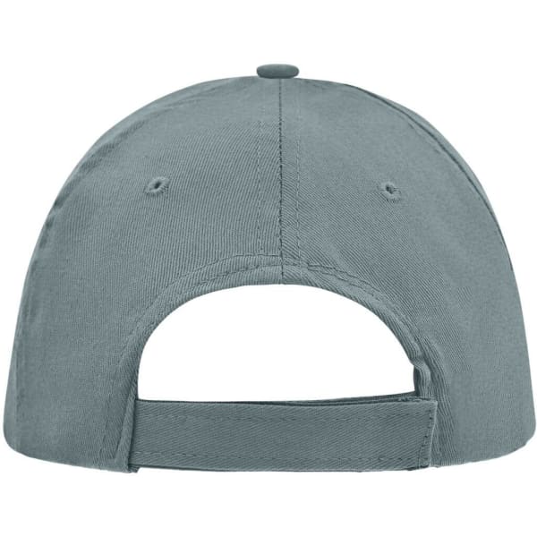A grey 5 Panel Promo Sandwich Cap with a snapback closure and visible eyelets for ventilation.