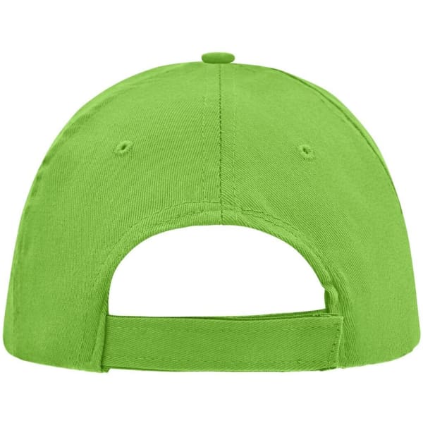 A green 5 Panel Promo Sandwich Cap featuring an adjustable strap at the back and a logo.