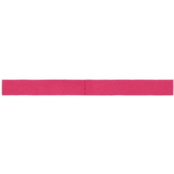 A pink ribbon for promotional use, featuring a simple design without patterns or logos.