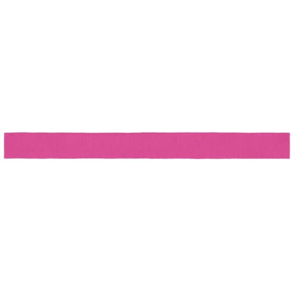 A pink ribbon is displayed horizontally on a white background, suitable for promotional use.