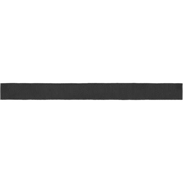 A black promotional ribbon with a textured finish, suitable for various applications.
