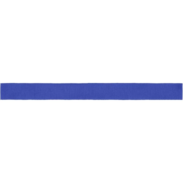 A blue ribbon for promotional purposes, featuring a plain design with no text or logos.
