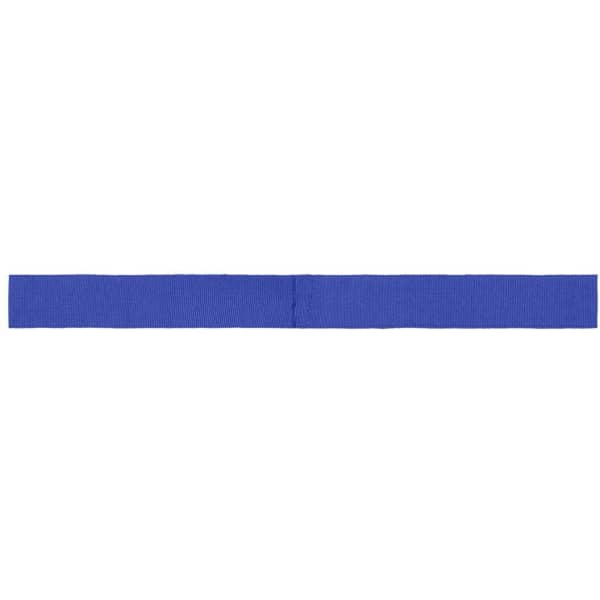 A blue ribbon for promotion, featuring a smooth texture and a consistent width throughout.