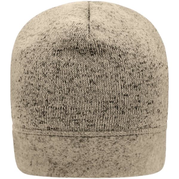A knitted fleece workwear beanie in a light grey hue, featuring a snug fit and a simple design.