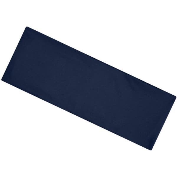 A navy running headband with a smooth, stretchy fabric and an integrated logo.