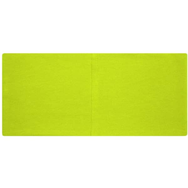 A bright lime green headband made from bio cotton, featuring a seamless design and a simple, solid colour.