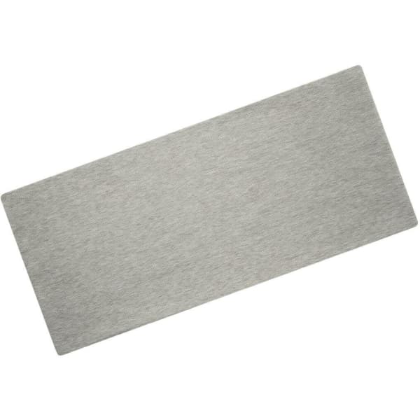 A grey Bio Cotton headband displayed flat, featuring a simple design and a branding logo.