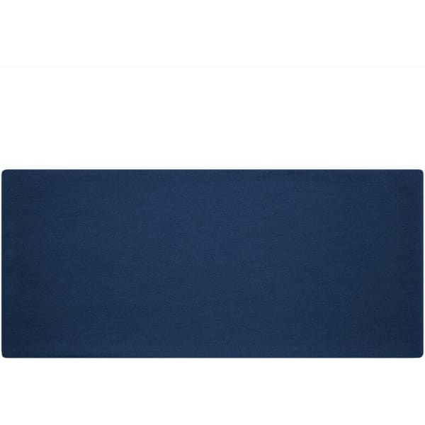 A navy blue Bio Cotton headband featuring a simple design and a branding logo.