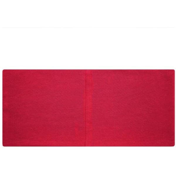 A red bio cotton headband displayed flat, featuring a simple design and a consistent texture.