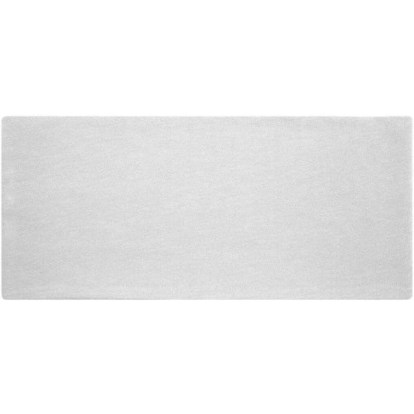 A plain, rectangular headband in a soft, light grey colour made from bio cotton. It features a simple design without embellishments.