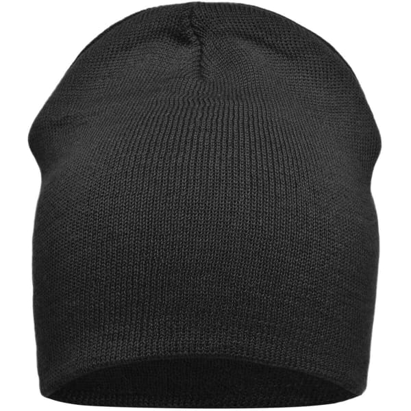 A black cotton beanie with a smooth knit and no visible logos or branding.